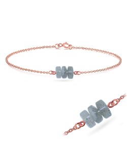 Rose Gold Plated Labradorite Silver Bracelets BRS-423-RO-GP